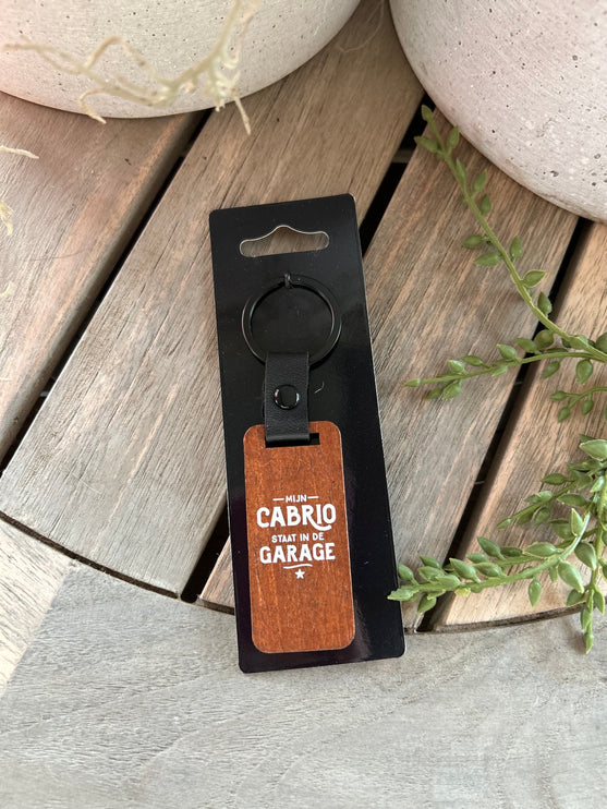 Sleutelhanger Cabrio - Walnoothout