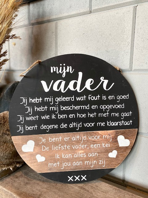 Tekstbord rond Mijn Vader