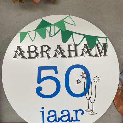 Tuinbord Abraham 50 jaar