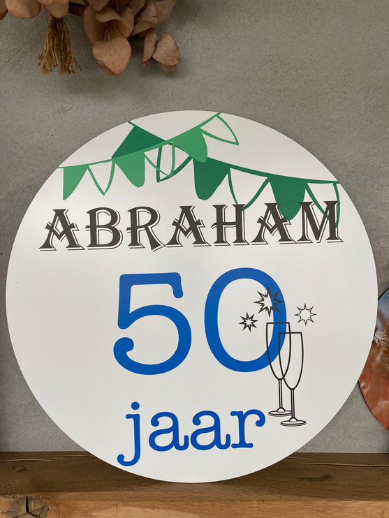 Tuinbord Abraham 50 jaar