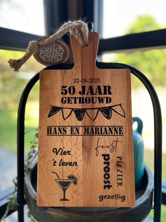 Serveerplank 34,5 cm 50 jaar getrouwd