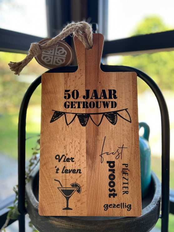 Serveerplank 34,5 cm 50 jaar getrouwd