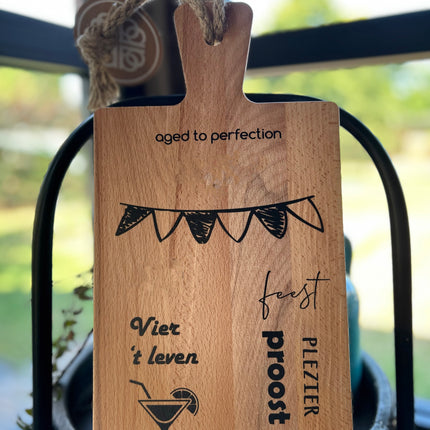Serveerplankje Aged to Perfection - zelf te personaliseren met bijv. leeftijd en naam