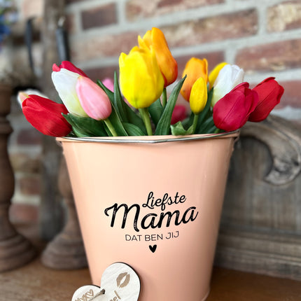 Zinken Cadeau Emmer Liefste Mama met tulpen