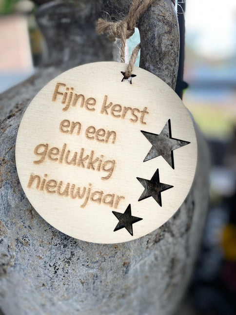 10 x Kersthanger Fijne kerst en een gelukkig nieuwjaar