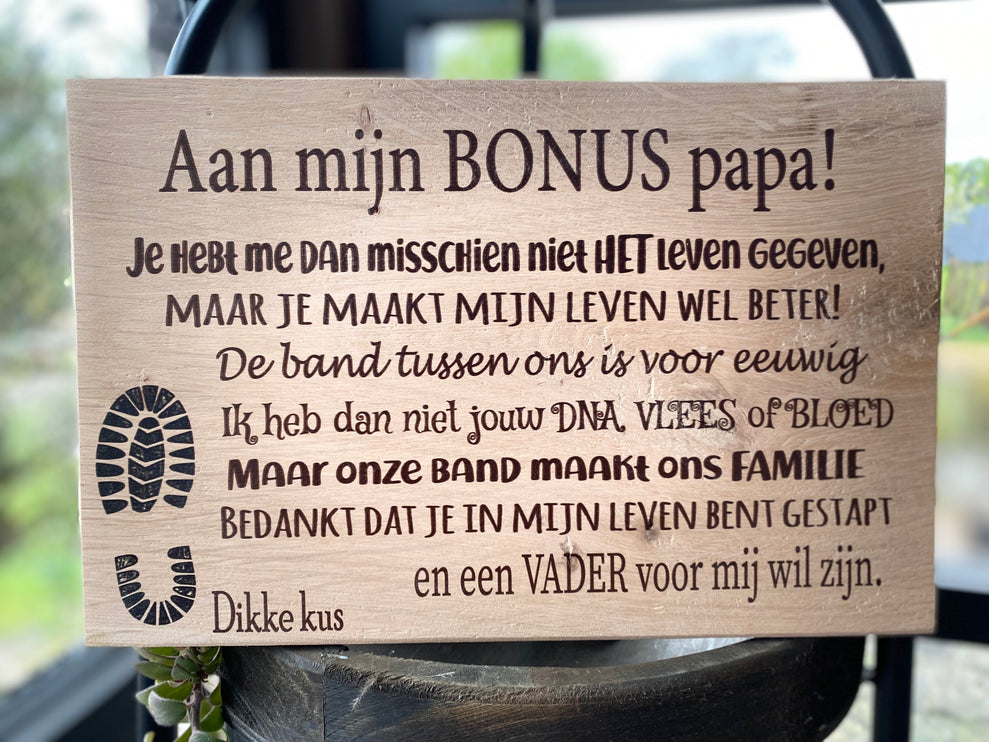 Tekstbord Bonuspapa