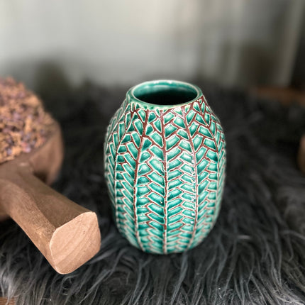 Vaasje blauw/bruin