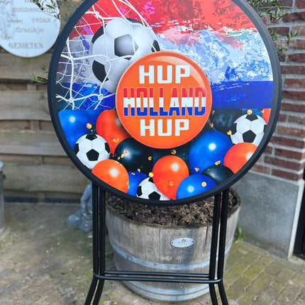 Hangtafel zwart met sticker WK Voetbal