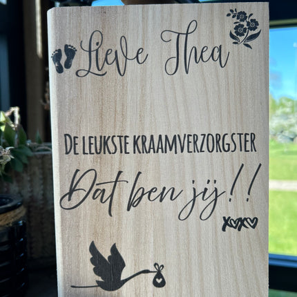 Houten Boekkist met naam naar wens