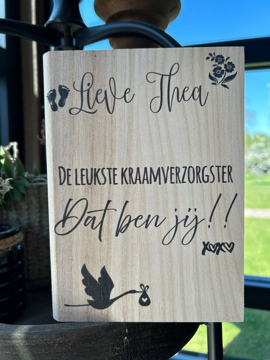 Houten Boekkist met naam naar wens