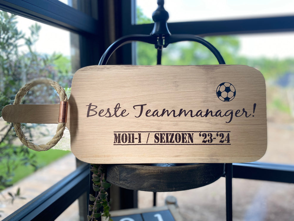 Serveerplank beste teammanager Bedankt Voetbal 55 cm