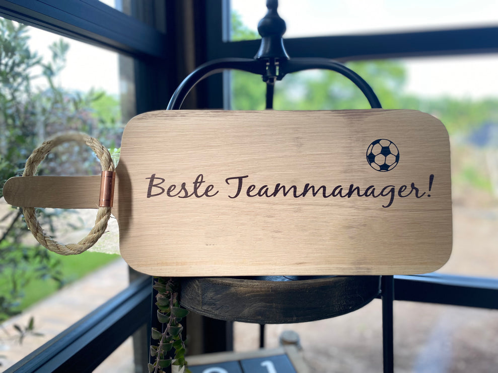 Serveerplank beste teammanager Bedankt Voetbal 55 cm