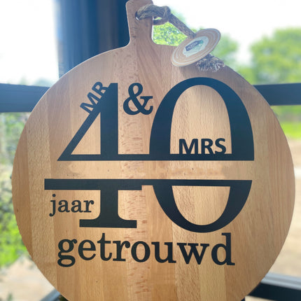 Serveerplank Rond 40 jaar getrouwd