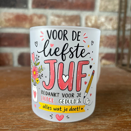 Theeglas Juf