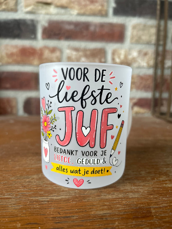 Theeglas Juf
