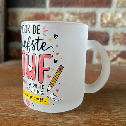 Theeglas Juf