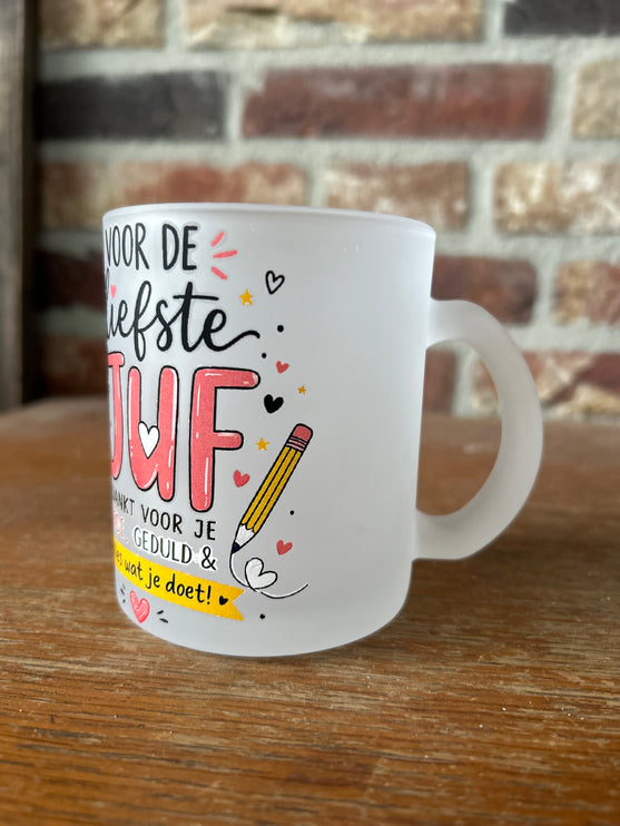 Theeglas Juf