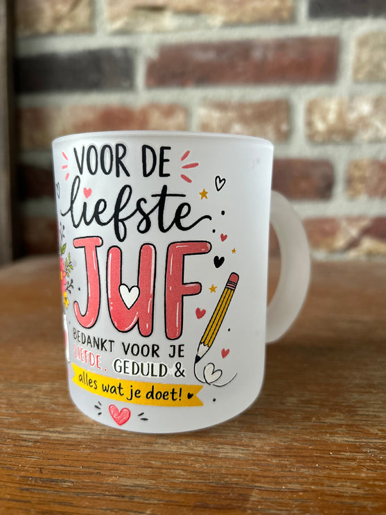 Theeglas Juf