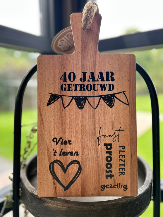 Serveerplank 40 jaar getrouwd 34,5 cm