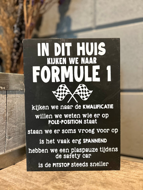 Tekstblok Formule 1 Zwart Wit