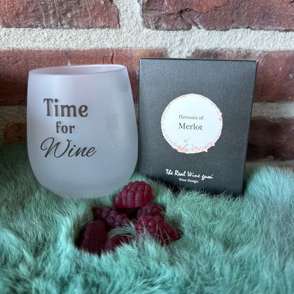 Wijnglas Time for Wine + gift package Merlot