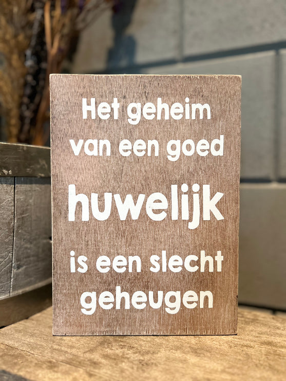 Tekstblok Huwelijk Natural Wit