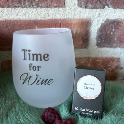 Wijn glas Time for wine + mini giftpackage Merlot