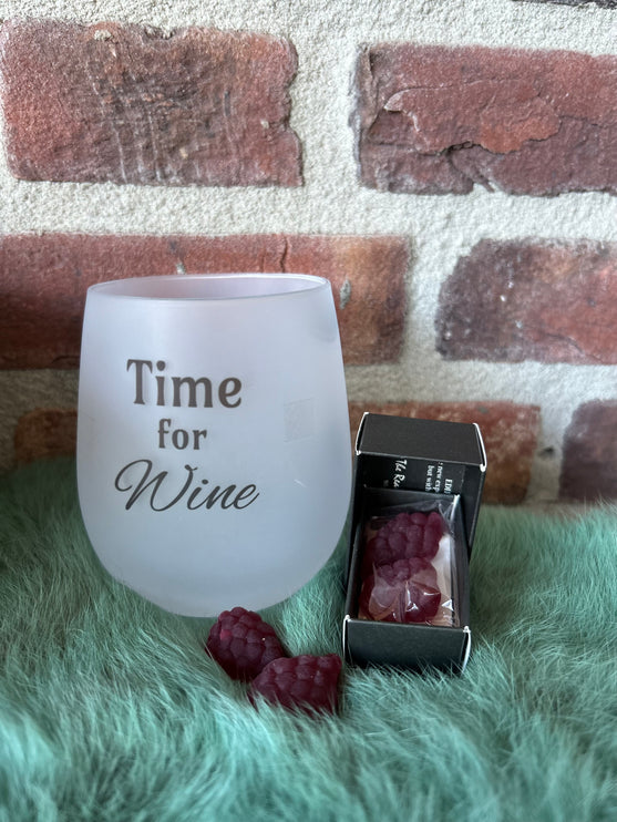 Wijn glas Time for wine + mini giftpackage Merlot