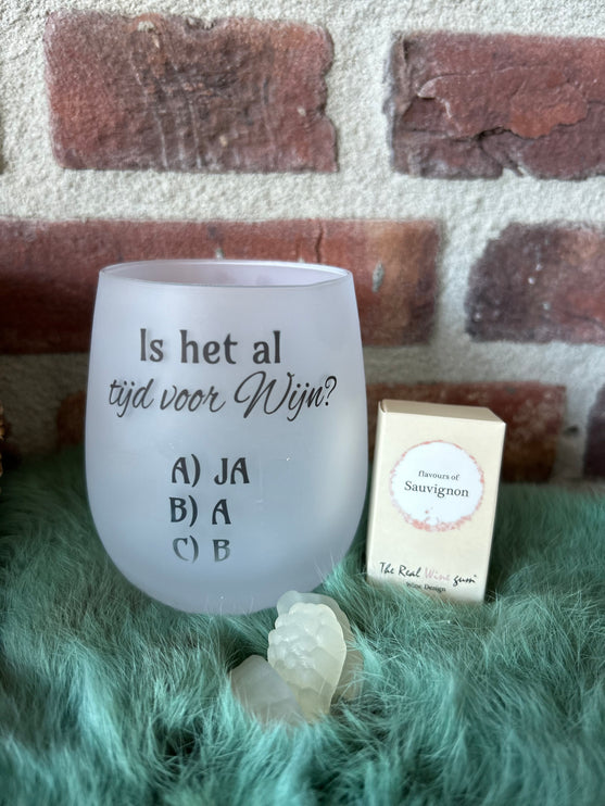 Wijnglas Al tijd voor wijn? + mini giftpackage Sauvignon