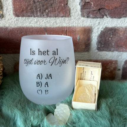 Wijnglas Al tijd voor wijn? + mini giftpackage Sauvignon