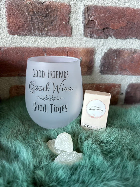 Wijnglas Friends + Mini giftpackage Rosé Wine