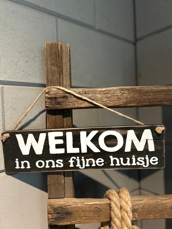 Teksthanger Welkom