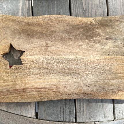 Serveerplank - Mangohout - Ster - Gepersonaliseerd