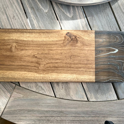 Serveerplank - Teak/Marmer