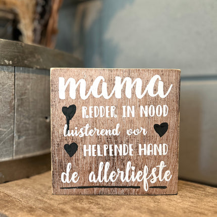 Tekstblok Mama redder in nood