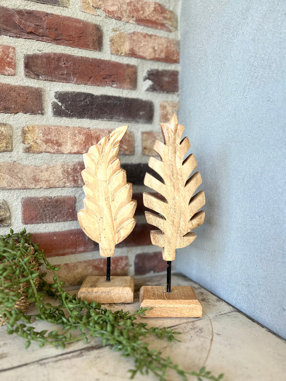 Houten veer op standaard