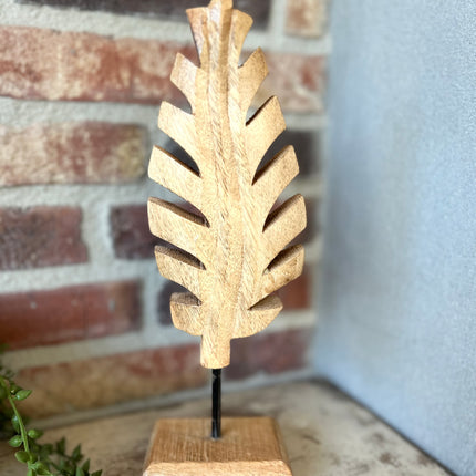 Houten veer op standaard