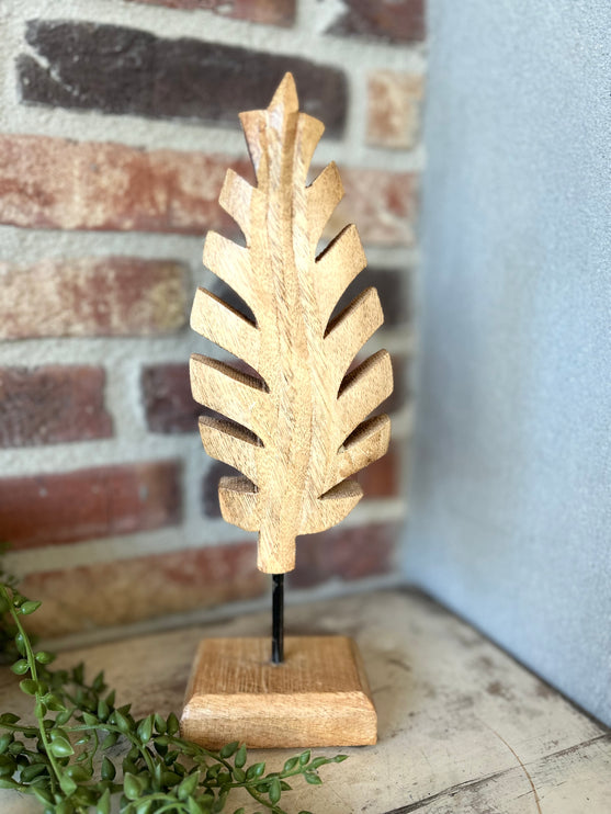 Houten veer op standaard