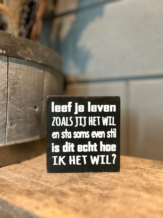 Tekstblok leef je leven