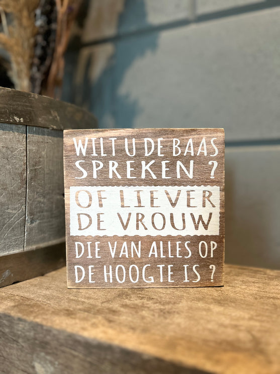 Tekstblok Baas