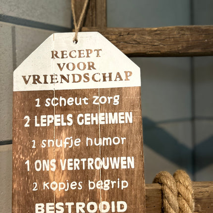 Label groot Recept Vriendschap