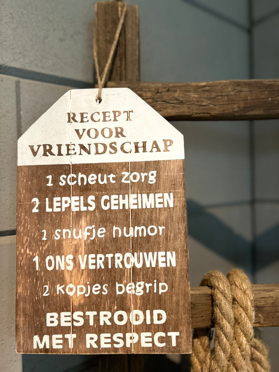 Label groot Recept Vriendschap