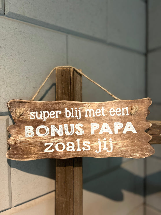 Tekstbordje Bonus papa