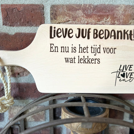 Serveerplankje Lieve juf bedankt!