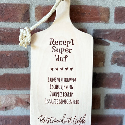 Serveerplankje Recept Juf - Bruin