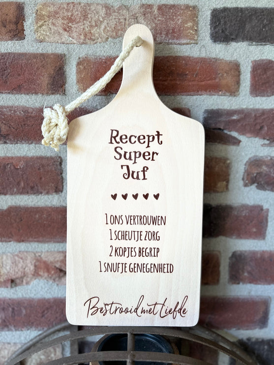 Serveerplankje Recept Juf - Bruin