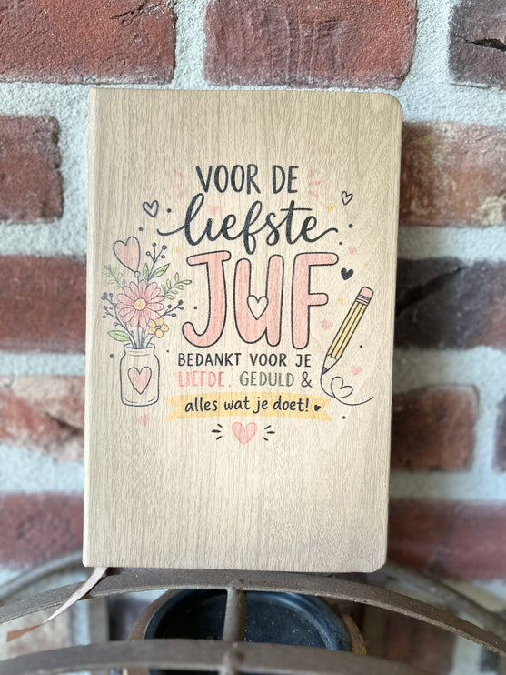 Schrift houtlook Voor de liefste juf