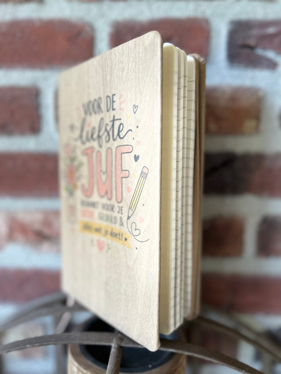 Schrift houtlook Voor de liefste juf