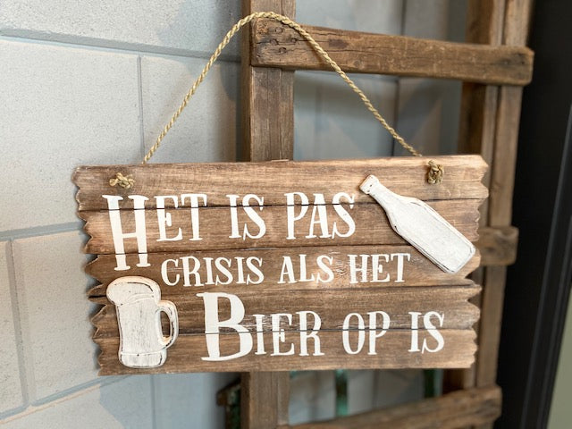 Tekstbord Crisis Bier