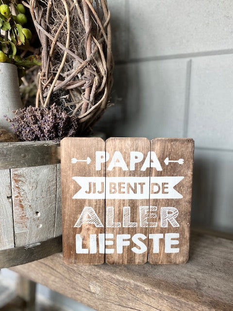 Tekstbordje papa allerliefste